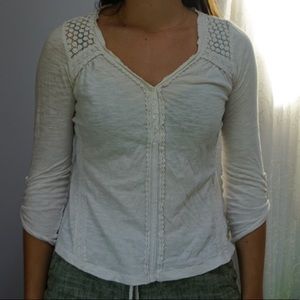 White lacy Anthropologie top